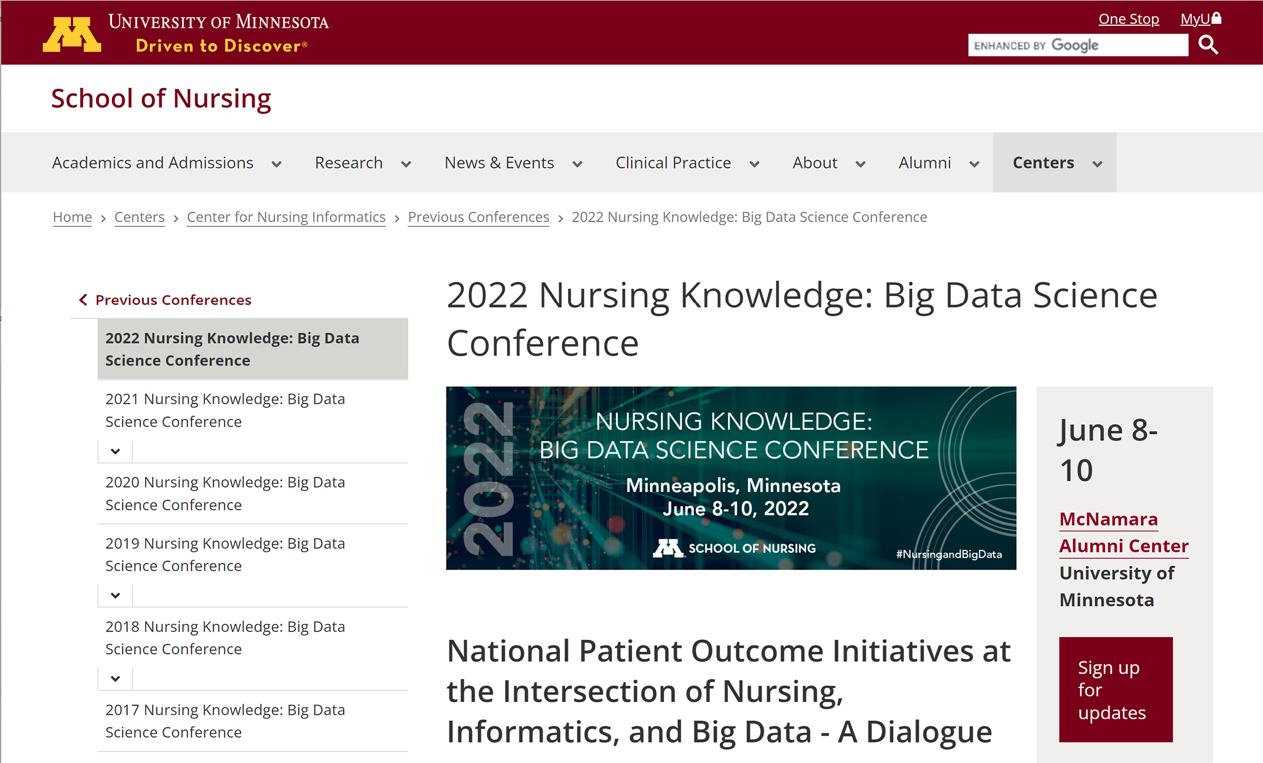 Nursing Knowledge Big Data Conference 2022